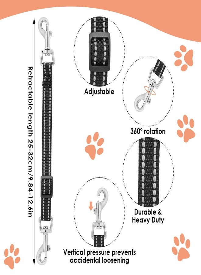 Amabro 2PCS Reflective Dog Safety Collar Clips, Adjustable Nylon Pet Collar Double Ended 360 Degree Rotatable Backup Clasp Clips Dog Collar Harness Connector (Black, Grey) - Image 5